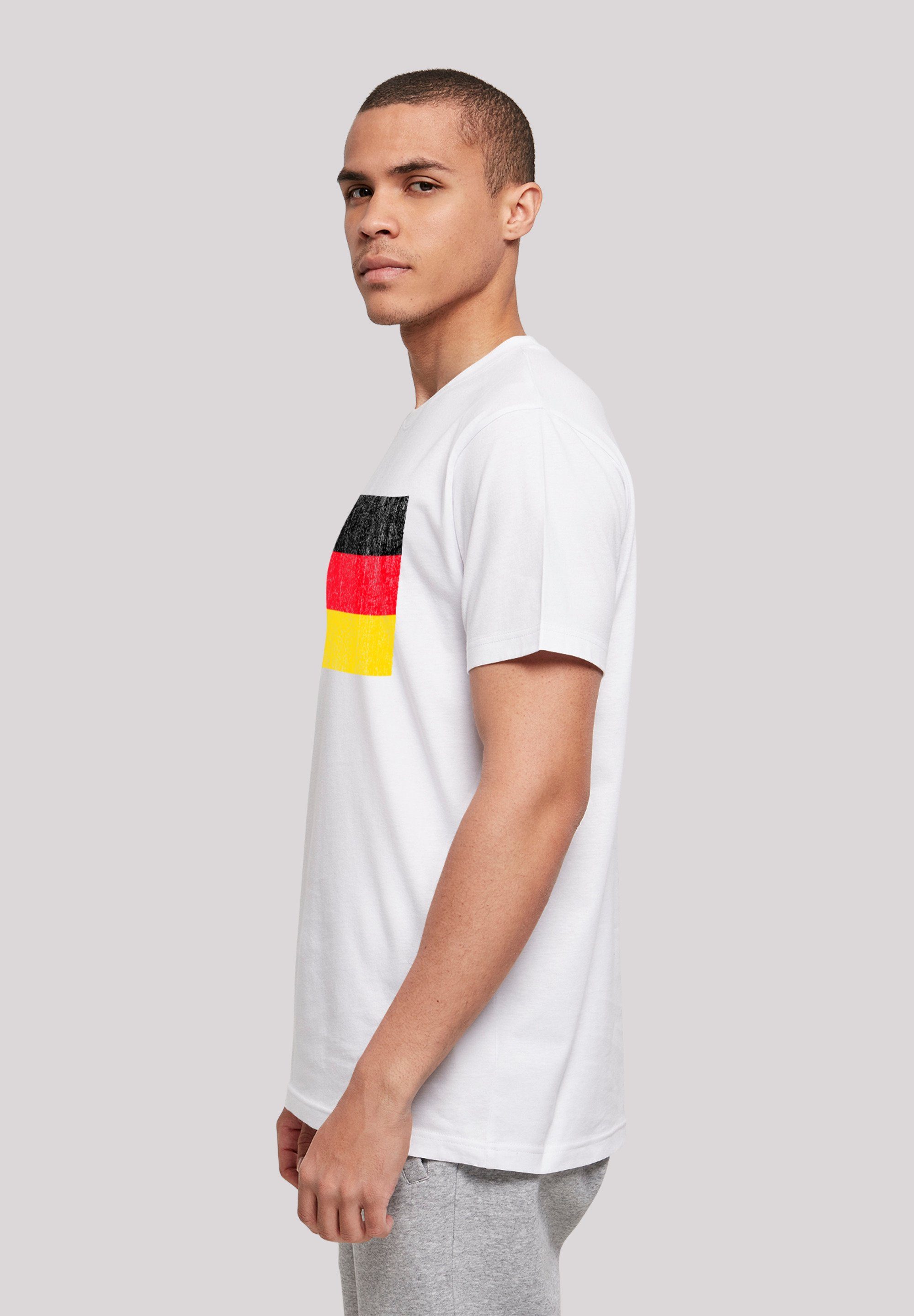 Deutschland T-Shirt Print Germany weiß distressed F4NT4STIC Flagge