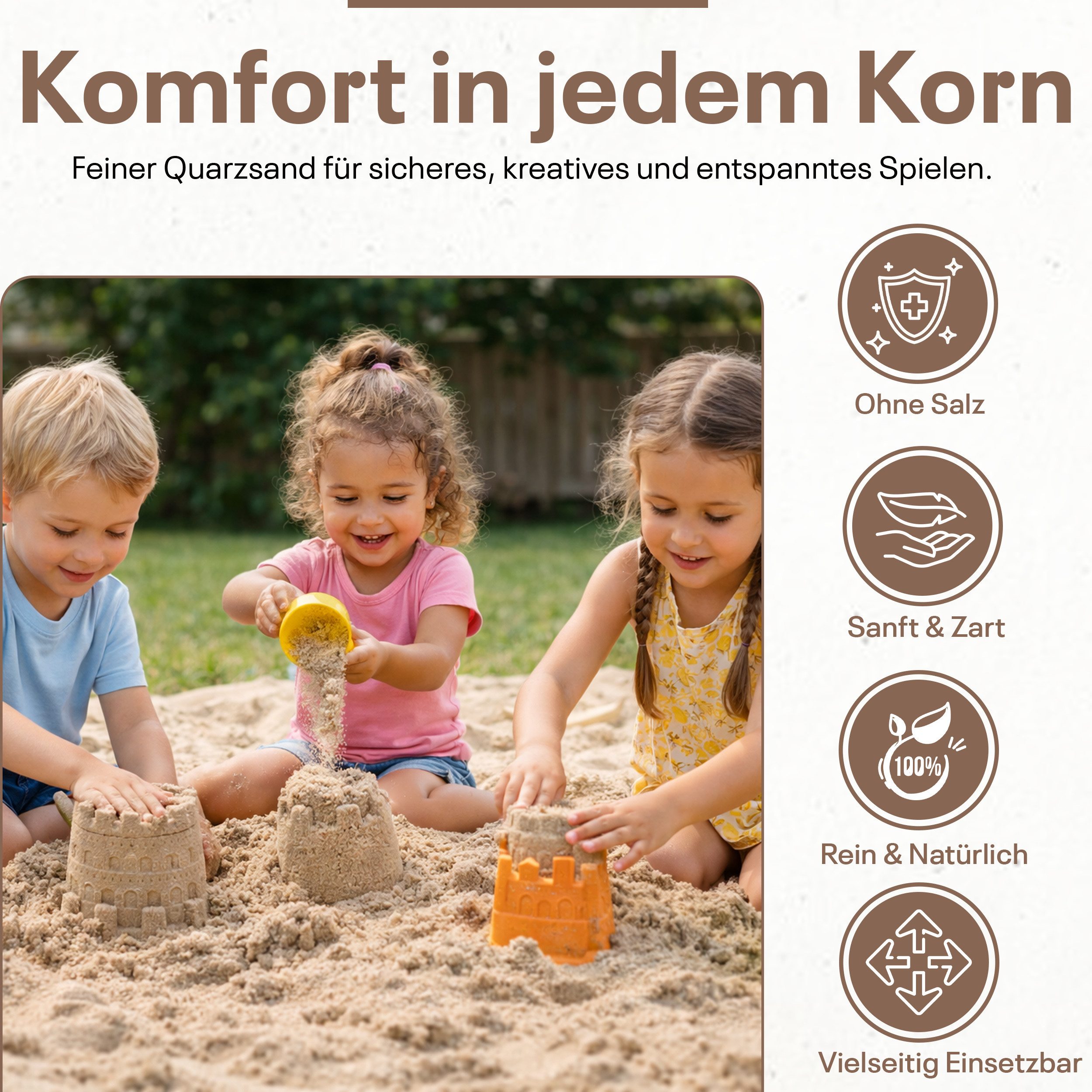 Best for Garden Spielsand 25 kg Quarzsand – Spielsand für Sandkasten, Dekosand & Outdoor Play