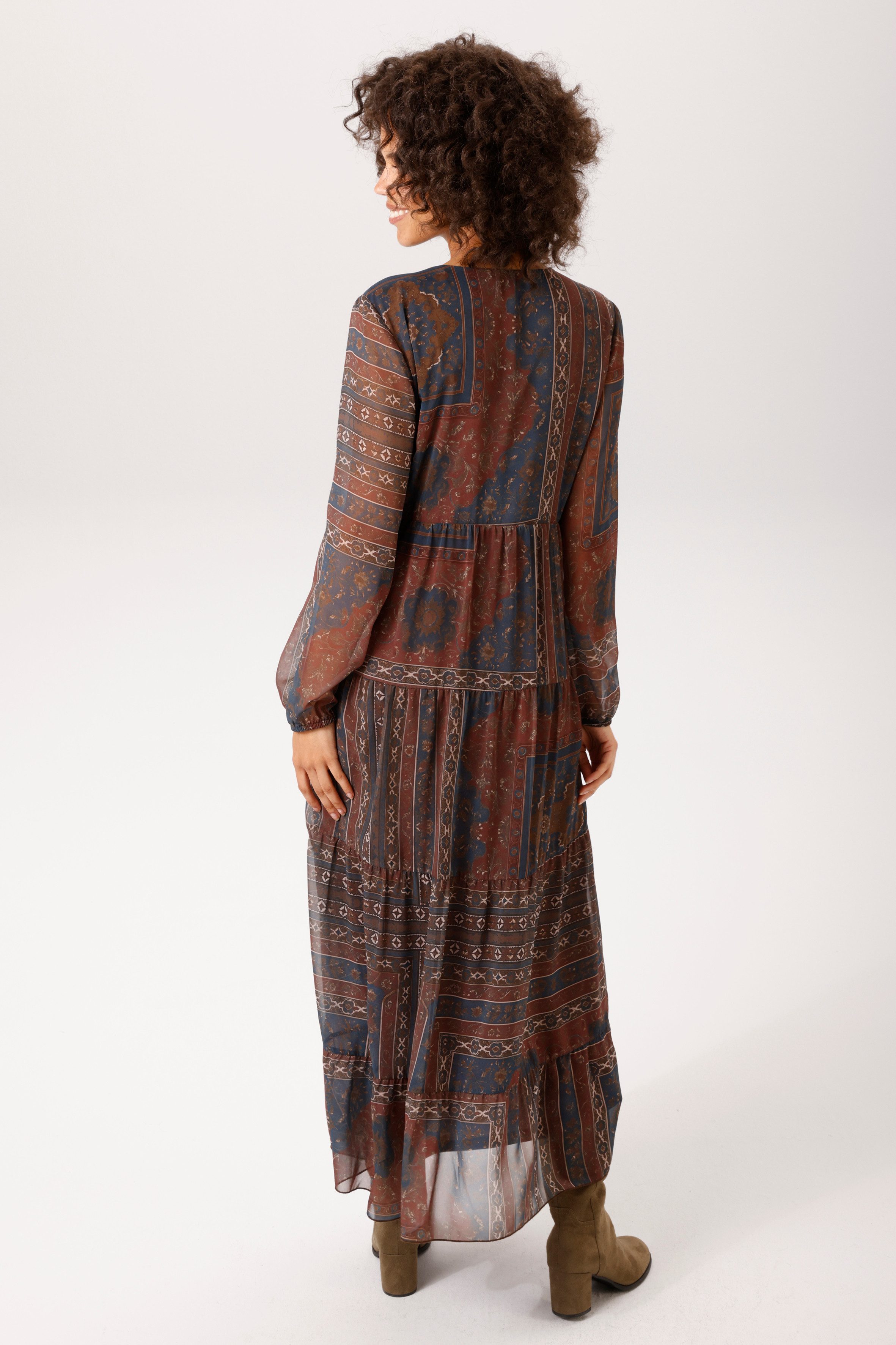 Aniston CASUAL Maxikleid im Folklore-Look - jedes Teil ein Unikat - NEUE KOLLEKTION