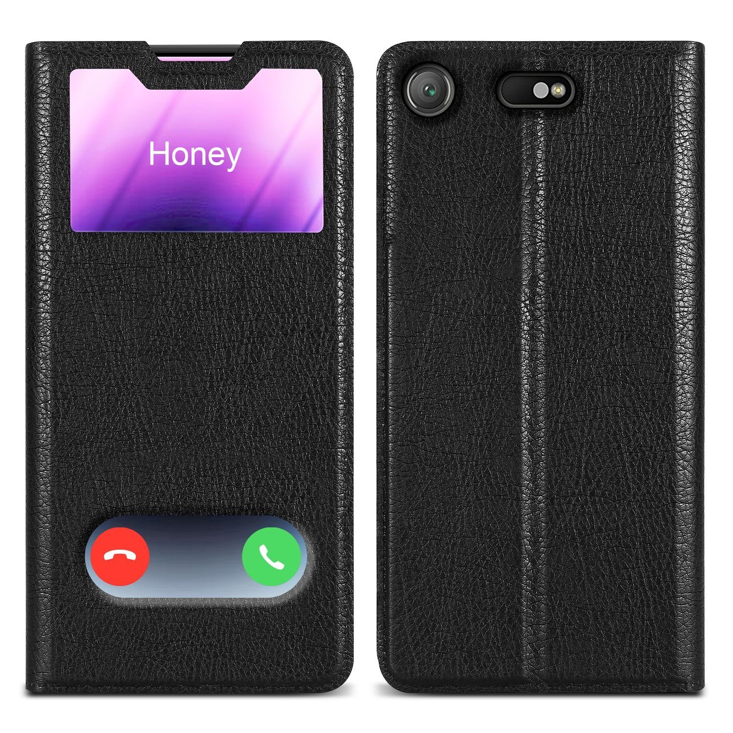 Cadorabo Handyhülle für Sony Xperia XZ1 COMPACT Hülle Sony Xperia XZ1 COMPACT, Klappbare Handy Schutzhülle - Hülle - mit Standfunktion und Kartenfach