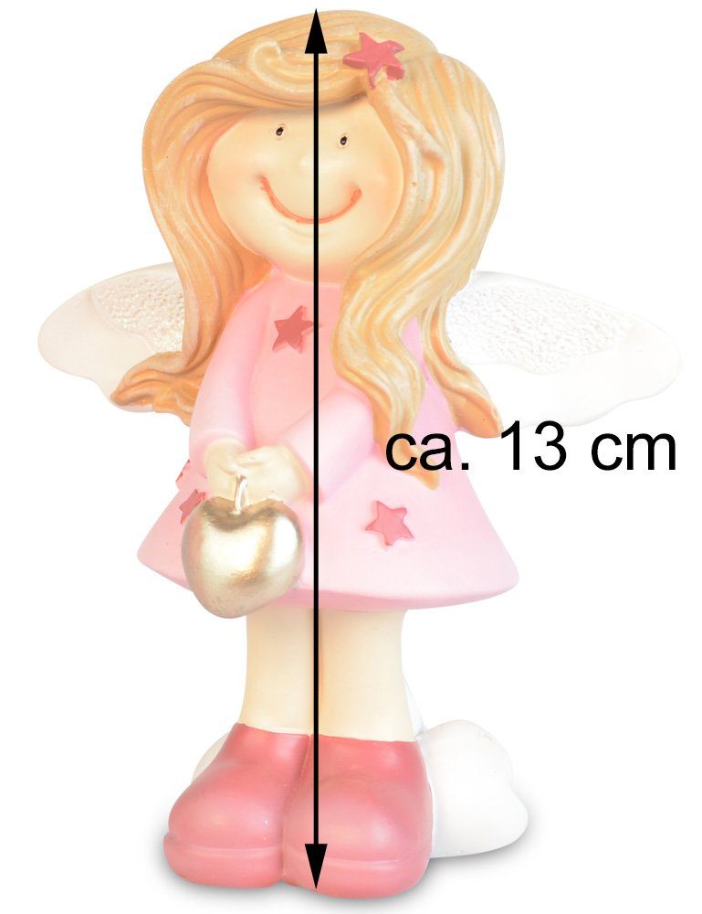 RIFFELMACHER & WEINBERGER Christbaumschmuck Dekofigur Engel 'Rosalinde' mit Herz 13 cm, 70292