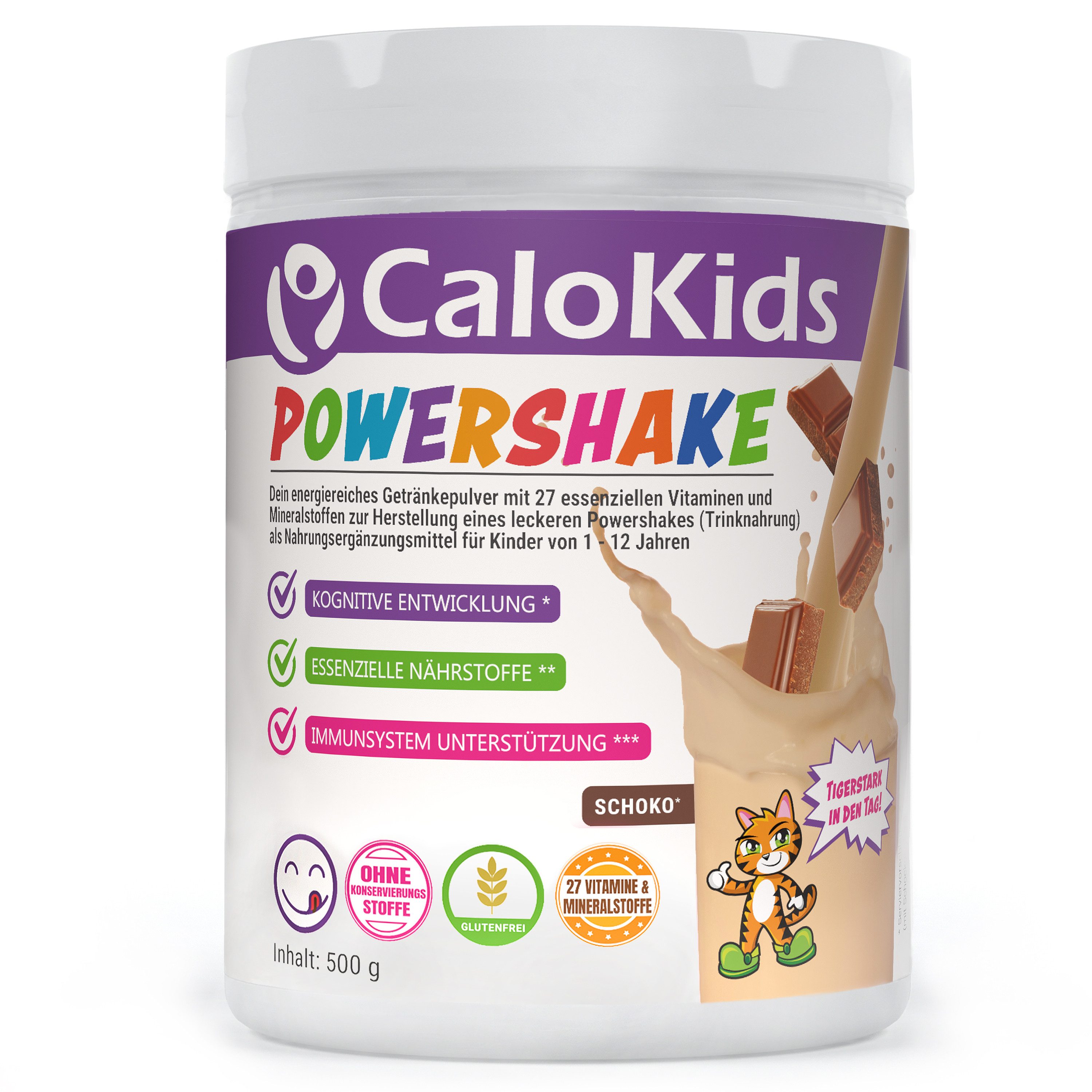 CaloVital Trinknahrung für Kinder, Vitamin Powershake mit 27 Vitaminen 500g Pulver