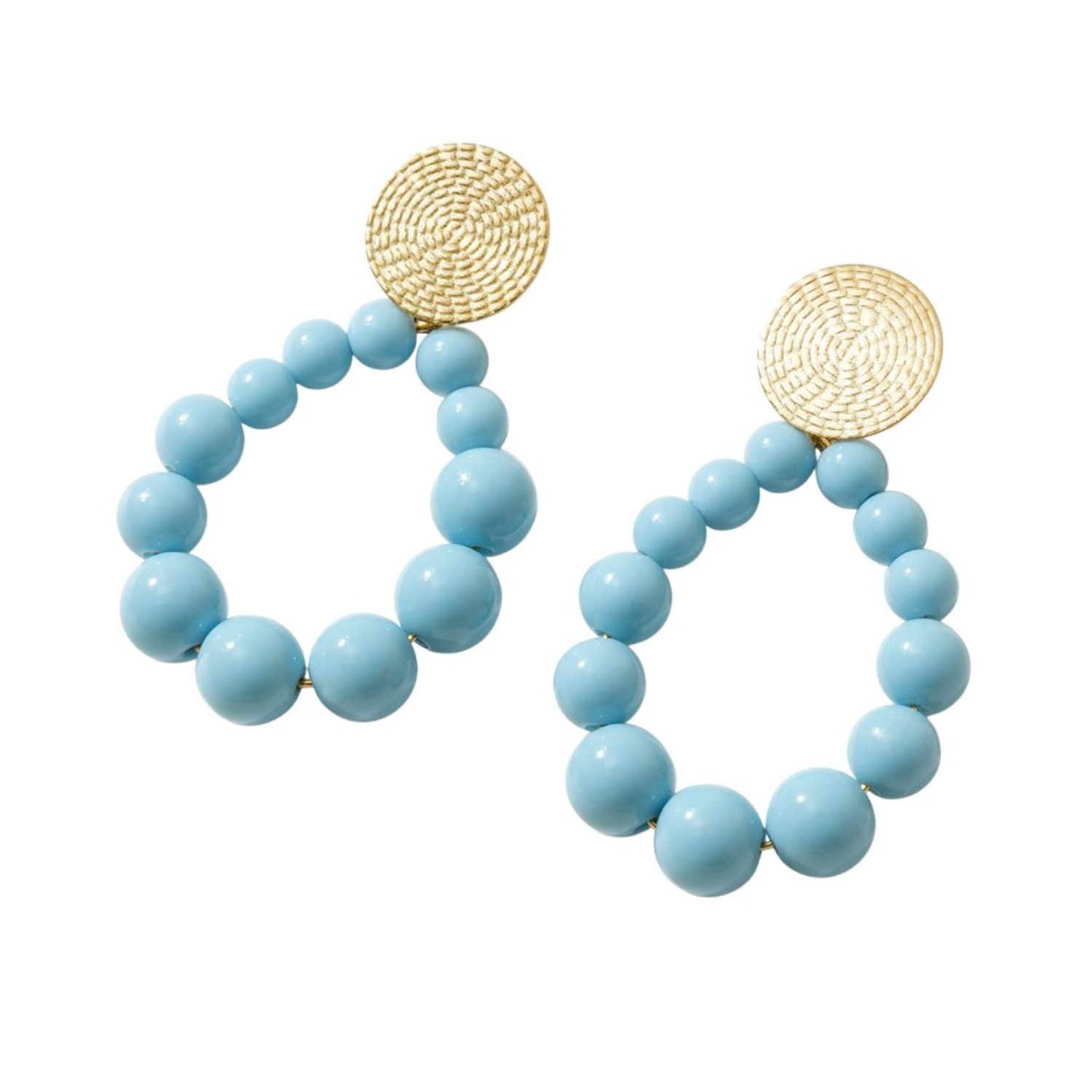 KARMA Perlenohrringe XL Damen Ohrringe vers. Farben bunt 7 cm (Statement-Ohrschmuck Acrylperlen, 2-tlg., Sommer Accessoire), Acryl modern Damenohrringe groß