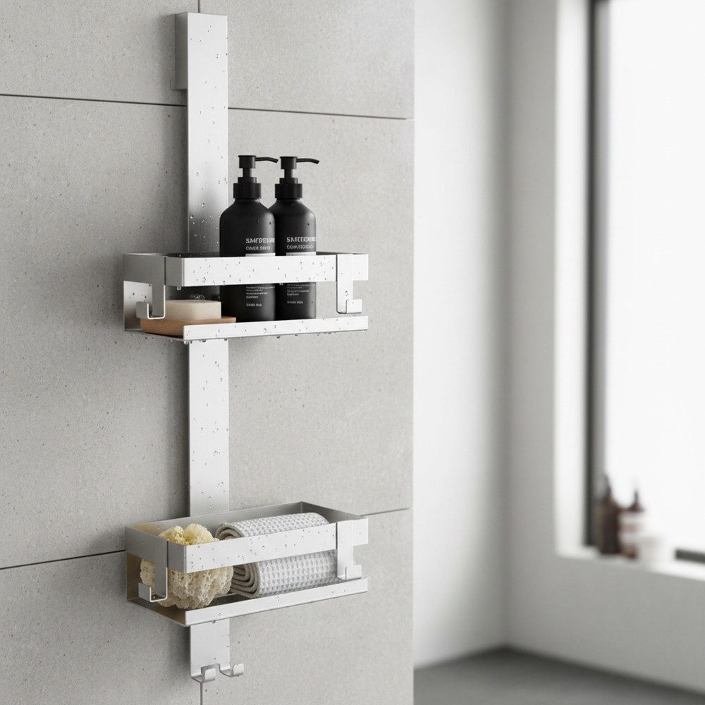 Mucola Duschablage Duschregal ohne Bohren Duschorganizer Handtuchhalter Bad günstig online kaufen