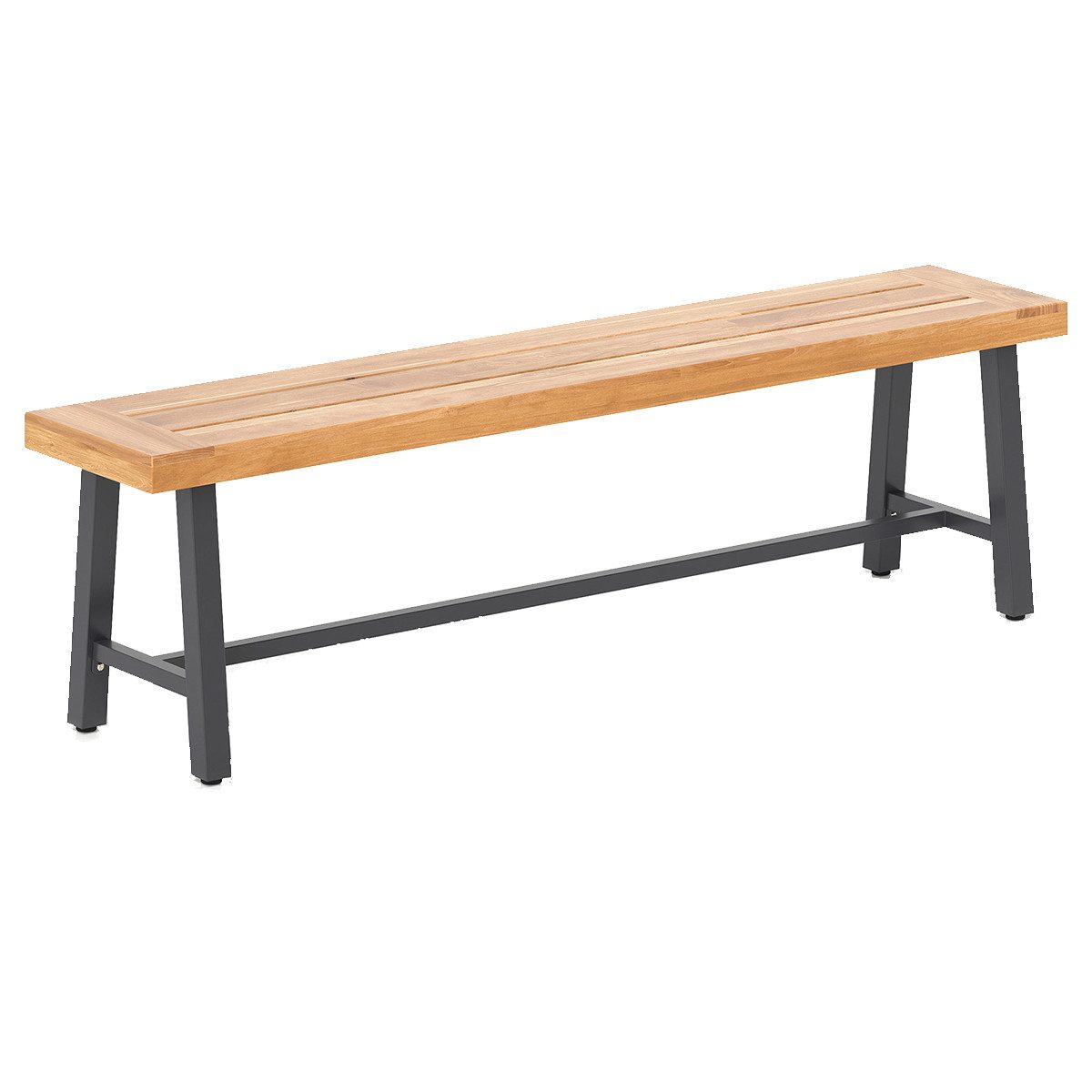 COSTWAY Gartenbank (1-St), wetterfest, Holz & Metall, 3-Sitzer Sitzbank, bis 360 kg