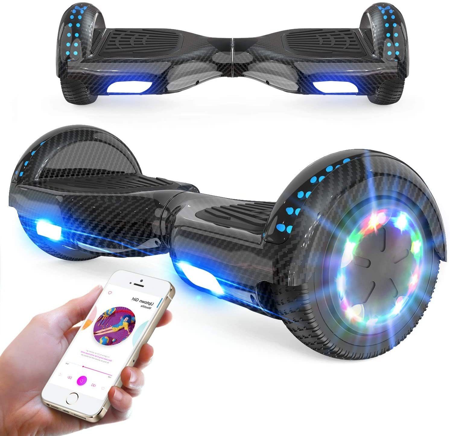 HITWAY Balance Scooter 6.5 Zoll Hoverboard700W RGB LED-Leuchten, Bluetooth-Lautsprecher, 15,00 km/h