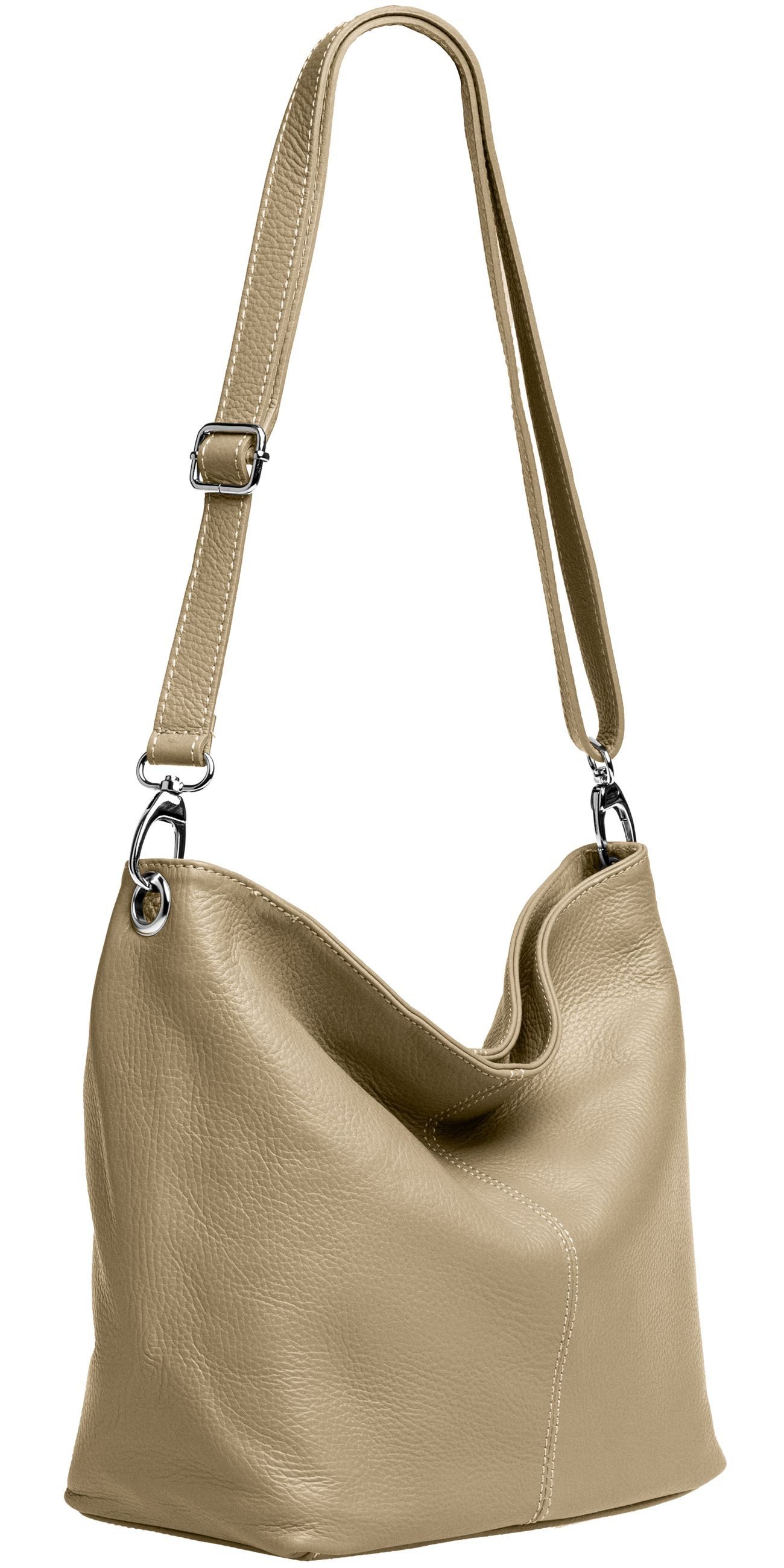 Caspar Schultertasche Klassische Damen Leder Handtasche - PREMIUM LINE - Mo günstig online kaufen