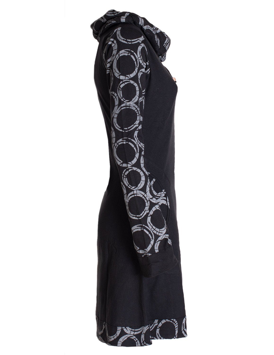 Vishes Jerseykleid Langarm Kleid Schal-Kleid Winterkleider Baumwollkleid Elfen, Goa, Hippie Style – Bild 3 von 5