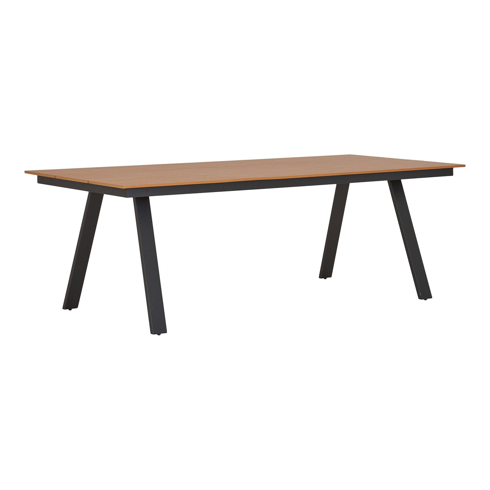 House Nordic Gartentisch in Teakoptik-natur / Aluminium Schwarz - 220x74x100 (BxHxT)