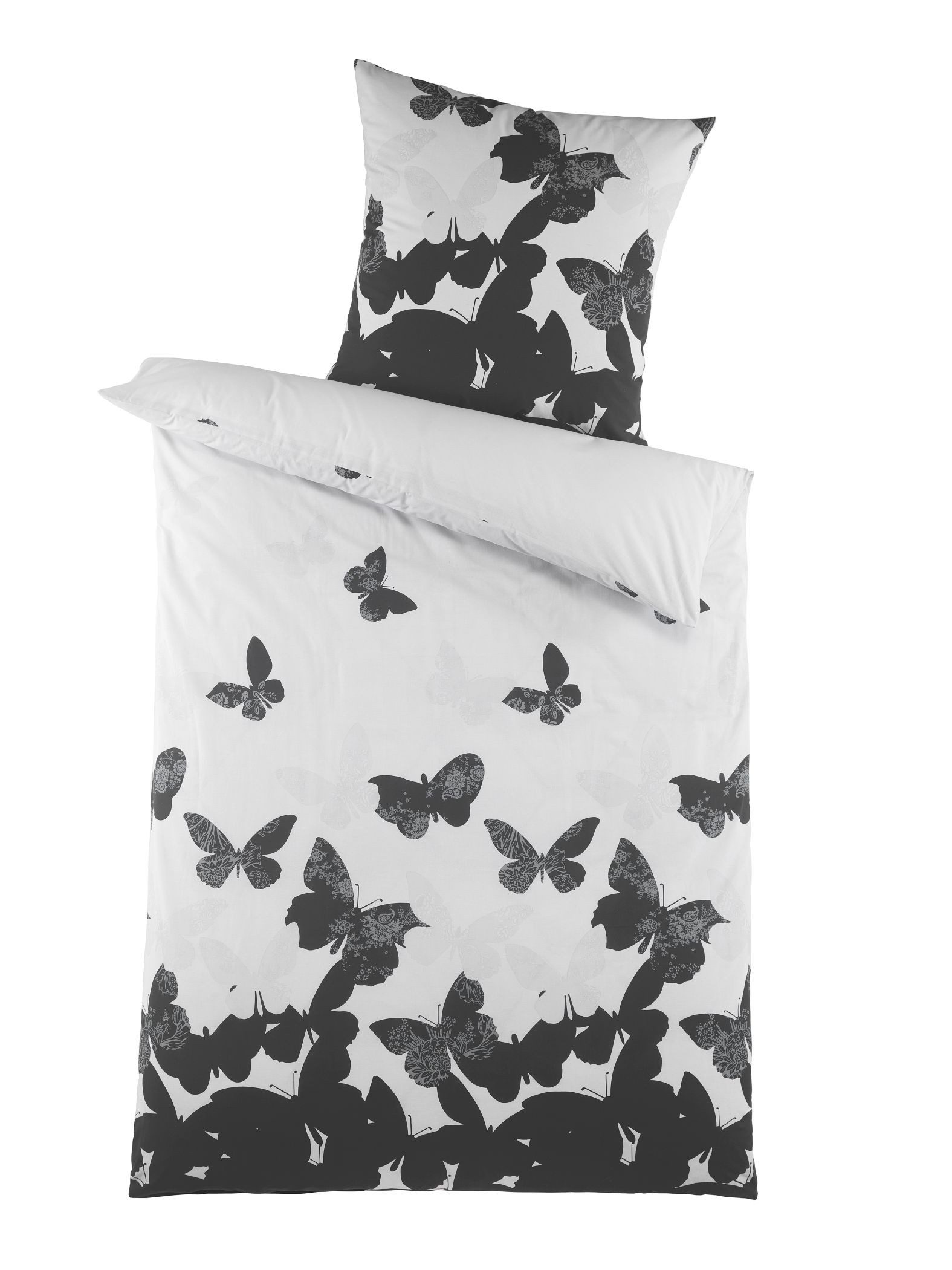 Optidream Bettwäsche Set Renforcé 135x200 Design Mariposa, Renforcé, 2 teilig, Sommer Geschenke Idee Frauen Männer weich sale Reißverschluss Partner