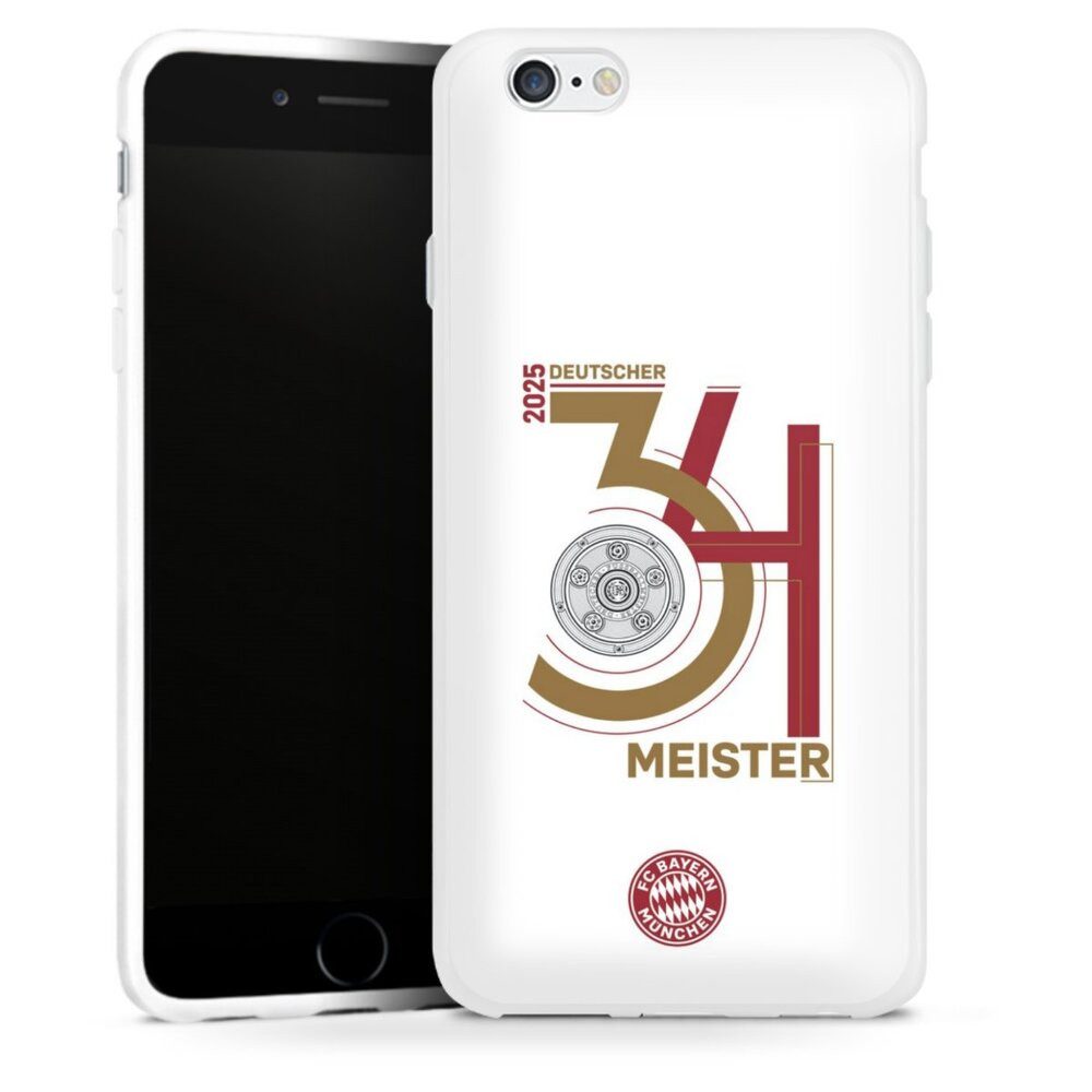 DeinDesign Handyhülle FC Bayern München Meister Offizielles Lizenzprodukt, Apple iPhone 6s Silikon Hülle Bumper Case Handy Schutzhülle