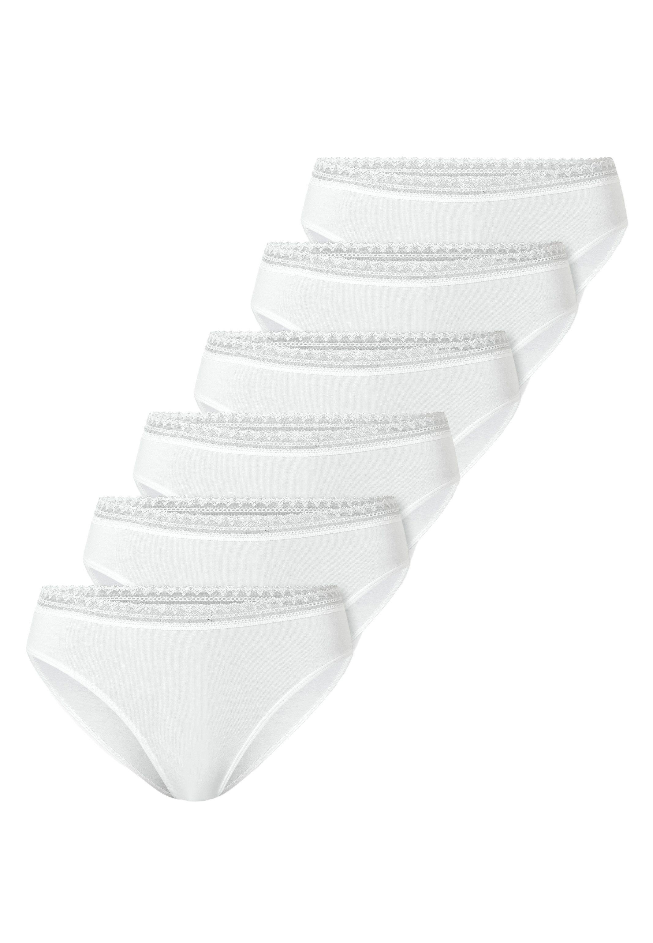 Schiesser Rioslip 6er Pack 95/5 Modern Cotton (Spar-Set) Rio Slip - Baumwolle - Atmungsaktiv - Edle Slips mit Spitzenband