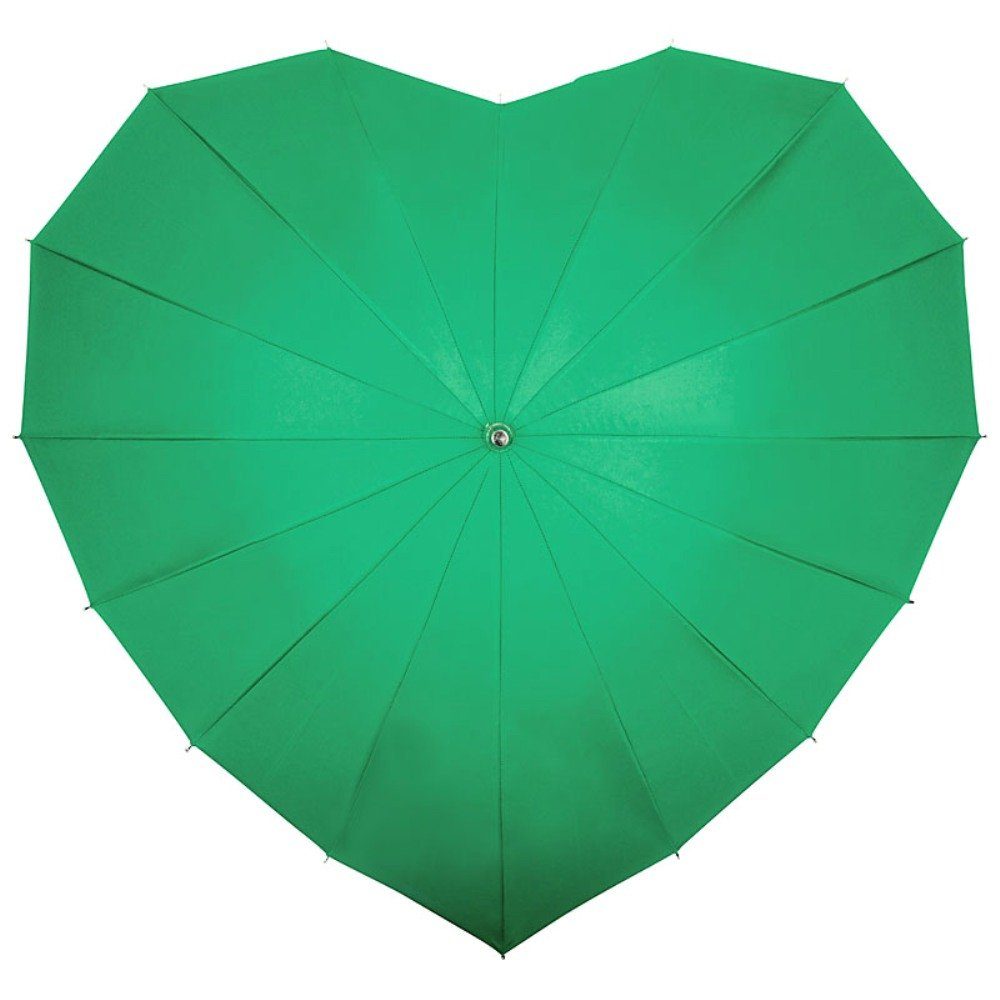 von Lilienfeld Langregenschirm Herz grün Herzform Sonnenschirm Hochzeitsschirm Liebe, Brautschirm