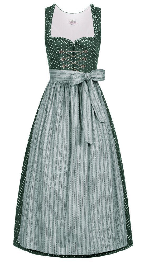 Nübler Dirndl Langes Dirndl Thea in Petrol von Nübler - Rocklänge 90 cm (Dirndl Set lang THEA, Dirndl Kleid mit Schürze) Moderne Tracht im bayerischen Stil - Trachtenmode Damen