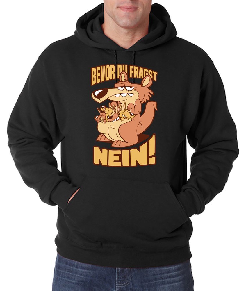 Youth Designz Kapuzenpullover Bevor Du Fragst, Nein Herren Hoodie Pullover mit lustigem Frontprint