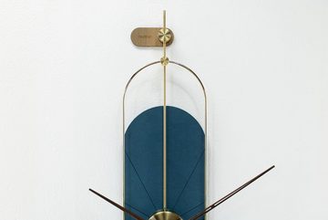 ONZENO Wanduhr THE BLUE PLANET. 20x90x1.8 cm (handgefertigte Design-Uhr)