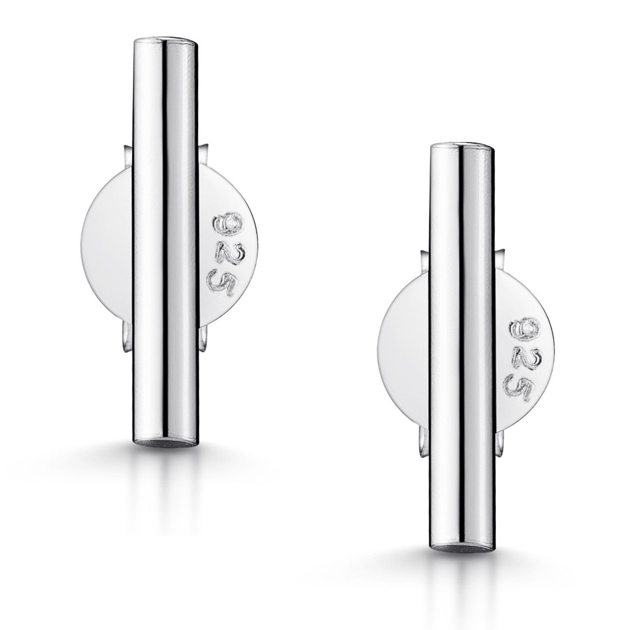Materia Paar Ohrstecker Damen Silber Stabohrstecker filigran SO-352-Silber, 925 Sterling Silber