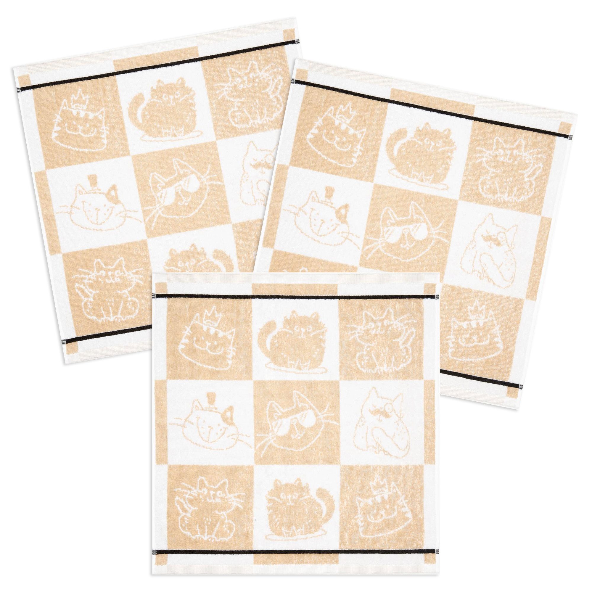 Kracht Geschirrtuch Cool Cat, (Set, 3-tlg., günstig online kaufen
