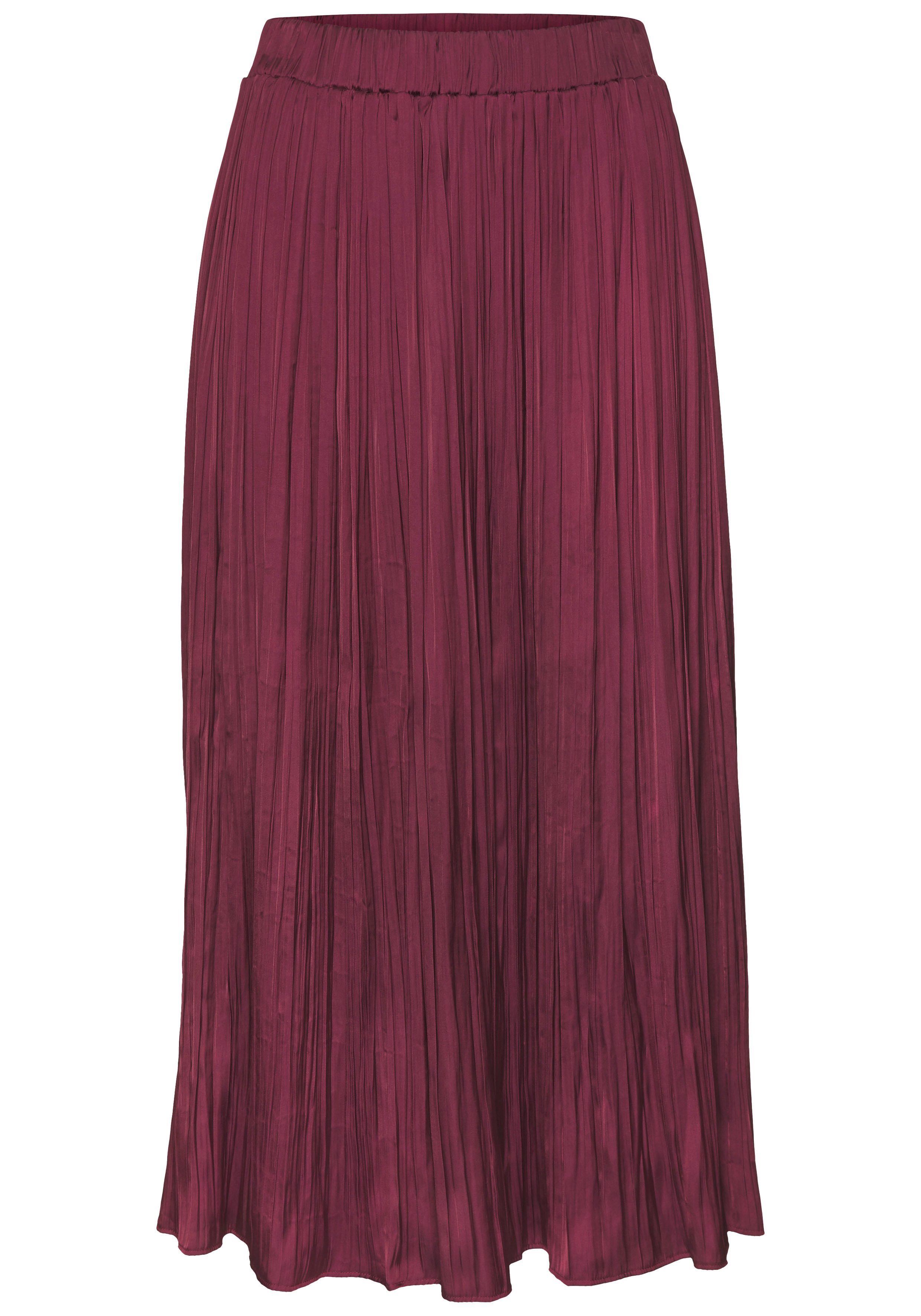 LASCANA Maxirock mit Plisseefalten aus edel glänzender Ware festlicher Faltenrock, Plisseerock in Midilänge, eleganter Satinrock – Bild 2 von 5