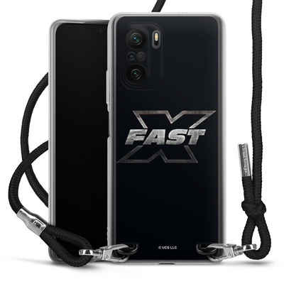 DeinDesign Handyhülle Fast & Furious Logo Offizielles Lizenzprodukt Fast X Logo Metal, Xiaomi Poco F3 Handykette Hülle mit Band Case zum Umhängen