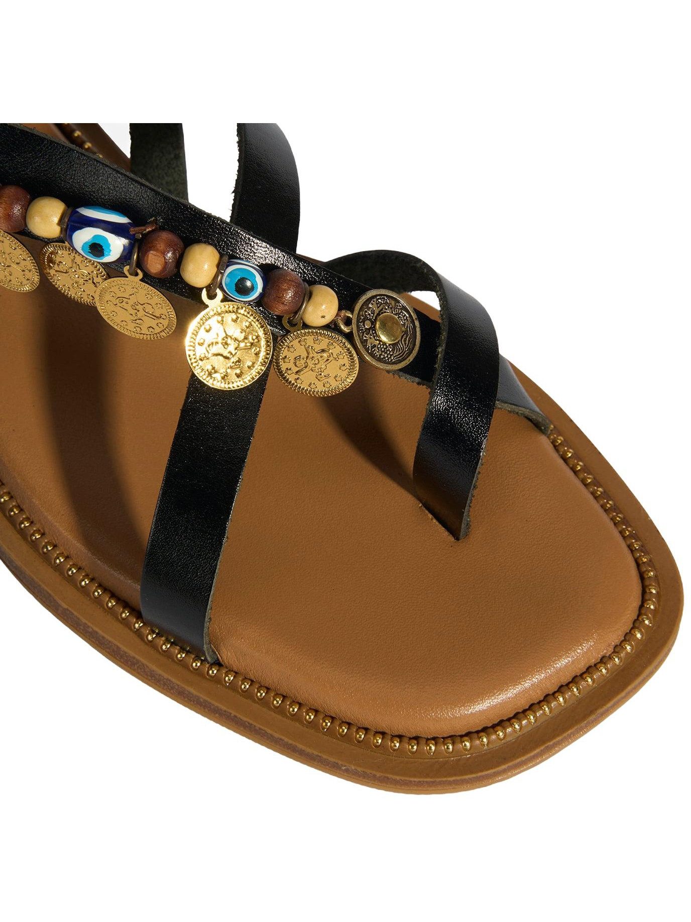 Desa Damen-Sandalen – Atmungsaktives Obermaterial und Futter aus Leder, fl Slipper