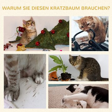 PawHut Kratzbaum mit 1 Katzenhöhle inkl. Katzenspielzeug, BxTxH: 48x48x92 cm