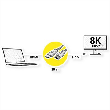 VALUE Ultra HDMI Aktiv Optisches 8K Kabel Audio- & Video-Kabel, HDMI Typ A Männlich (Stecker), HDMI Typ A Männlich (Stecker) (3000.0 cm)
