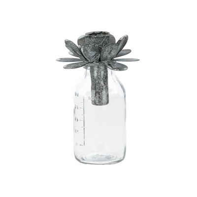 Chic Antique Kerzenhalter mit Kerzenhalter Blume H13 cm antique zink (1 St)