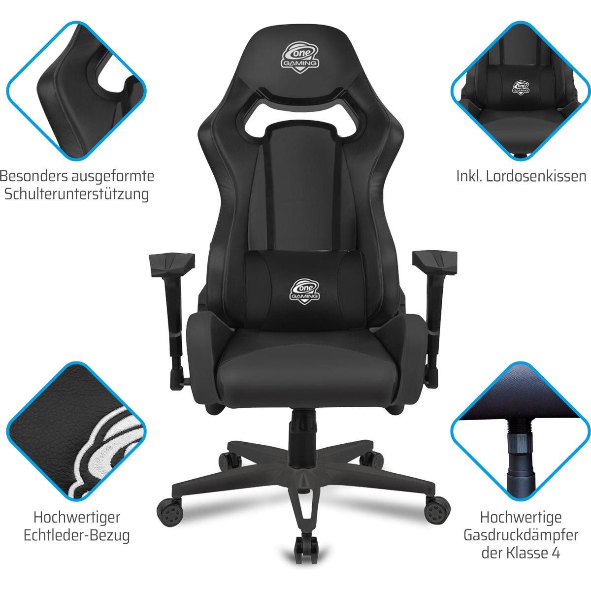 ONE GAMING Gaming Chair Gaming Stuhl Chair Ultra BLACK