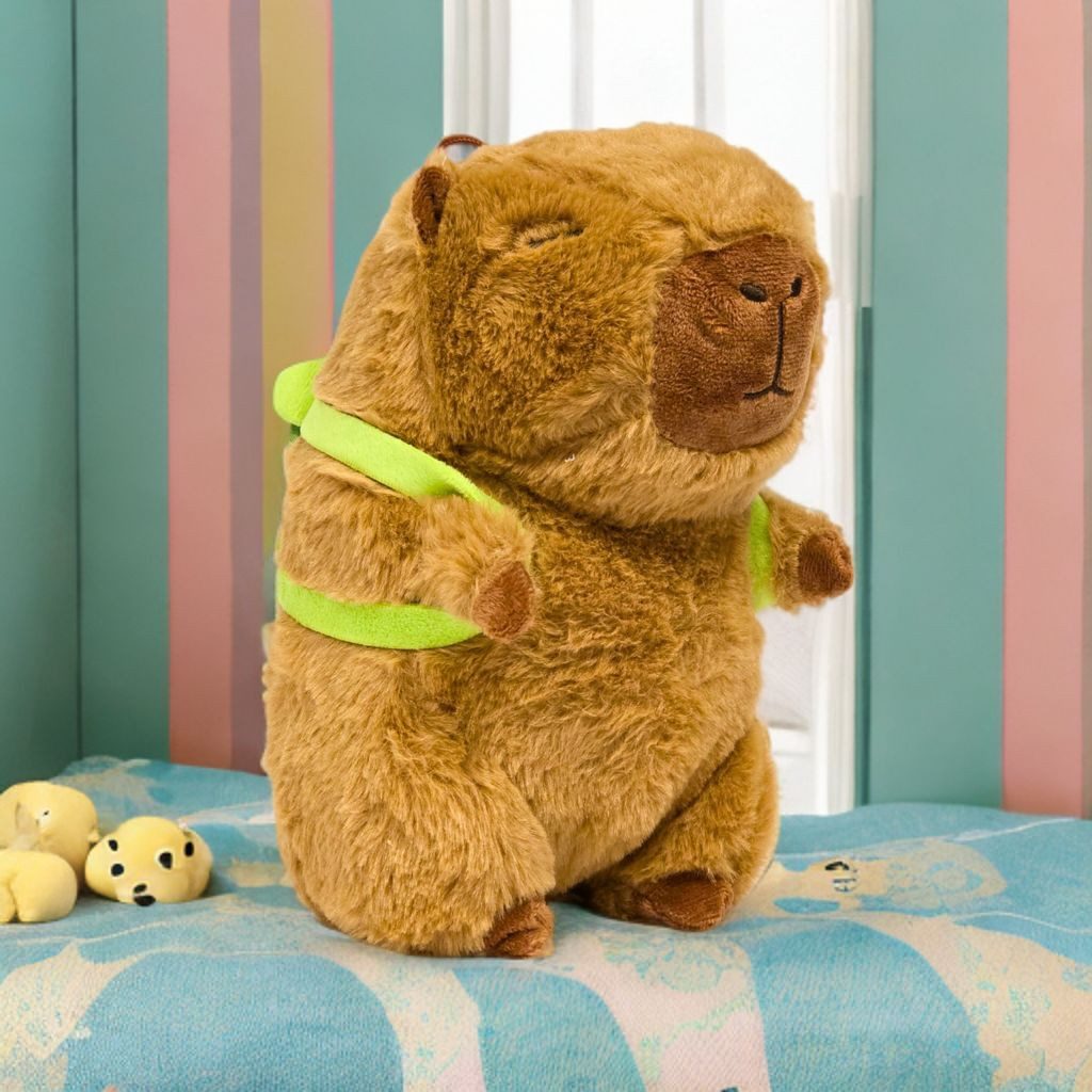 soma Kuscheltier Capybara Kuscheltier braun 40 cm Plüsch mit Schildkröten Rucksack (Set, 1-St., Geschenk-Set), Weiches Capybara Plüschtier Flauschiges Geschenkidee Kinder Erwachsene