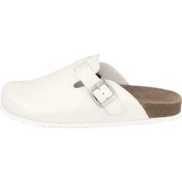 SUPERSOFT Unisex Weiß Arzthelfer Schuhe Krankenschwester Clog verstellbare Schnalle, Lederfußbett