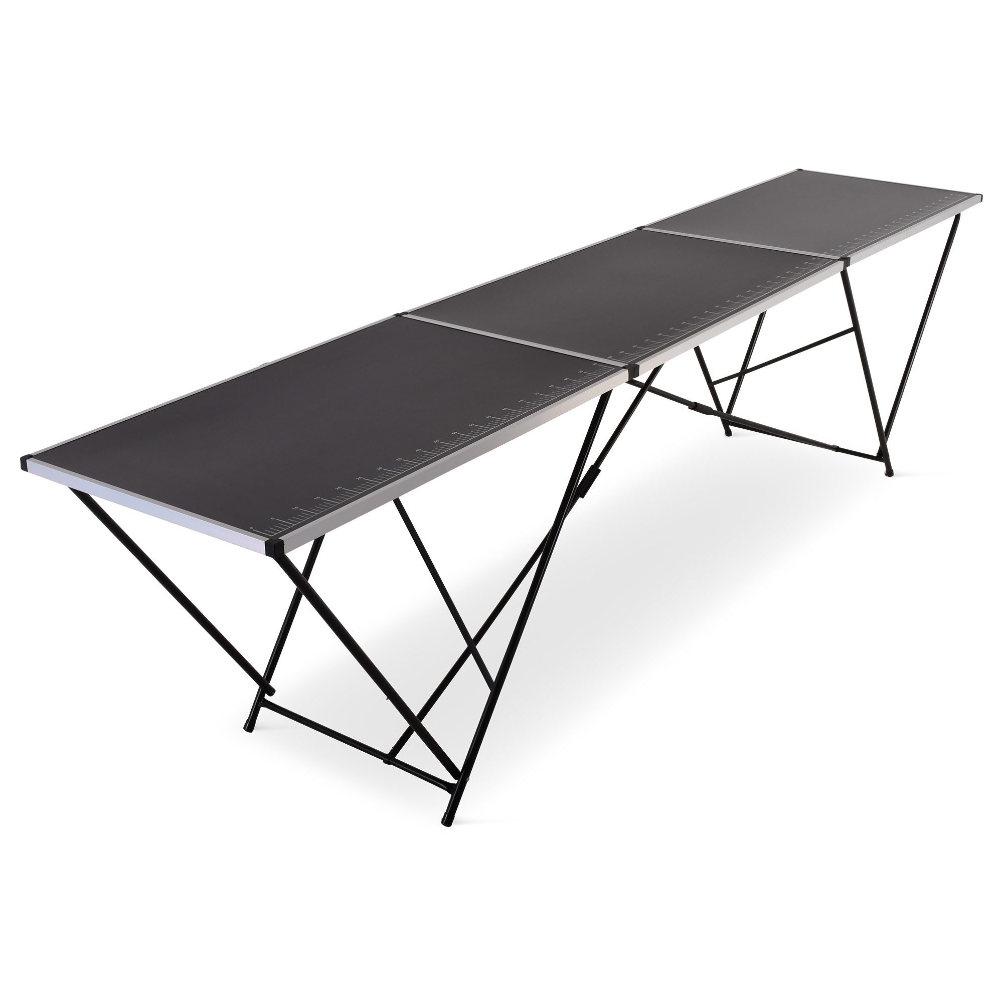 Raburg Tapeziertisch klappbar, 1-teilig, Aluminium, 300 cm x 60 x 77 cm, Stan, mit Zentimeter-Skala bis 290 cm, Multifunktionaler Tisch, bis 30 kg