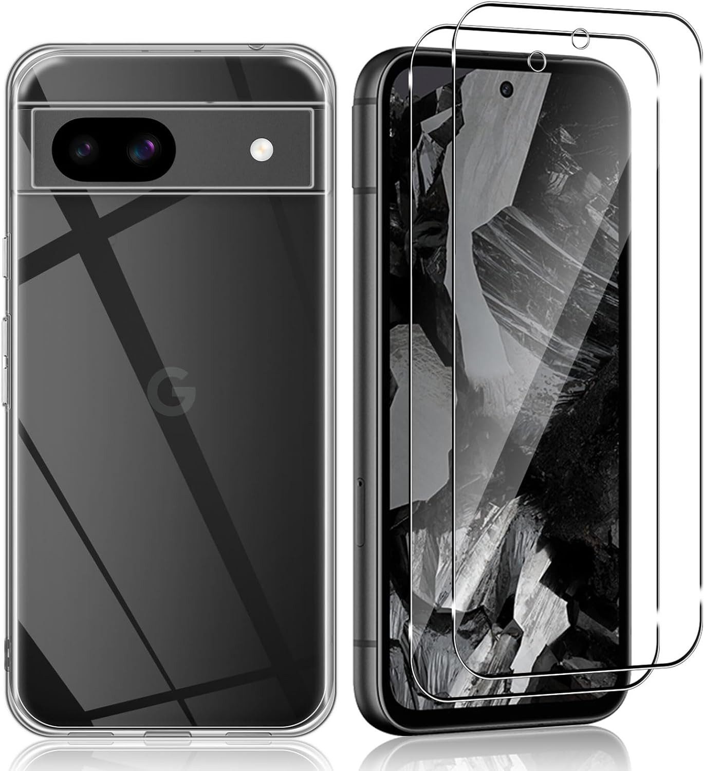 MSM Handyhülle Hülle + 2X Schutzglas für Google Pixel 8A Panzerfolie Full 9H
