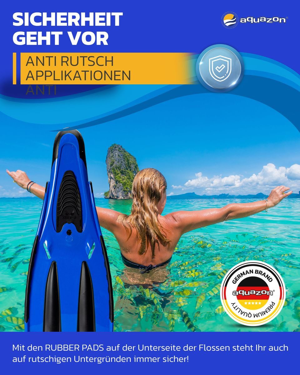 AQUAZON Flosse ADVENTURE PRO Schnorchelflossen, Taucherflossen für Erwachsene
