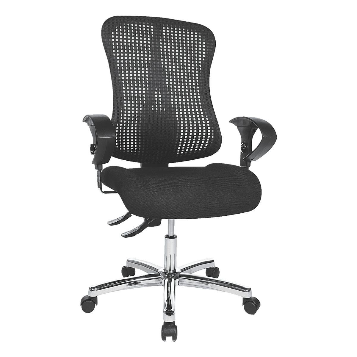 TOPSTAR Schreibtischstuhl Sitness 90, mit Armlehnen, Muldensitz und 3D-Sitzmechanik schwarz-schwarz