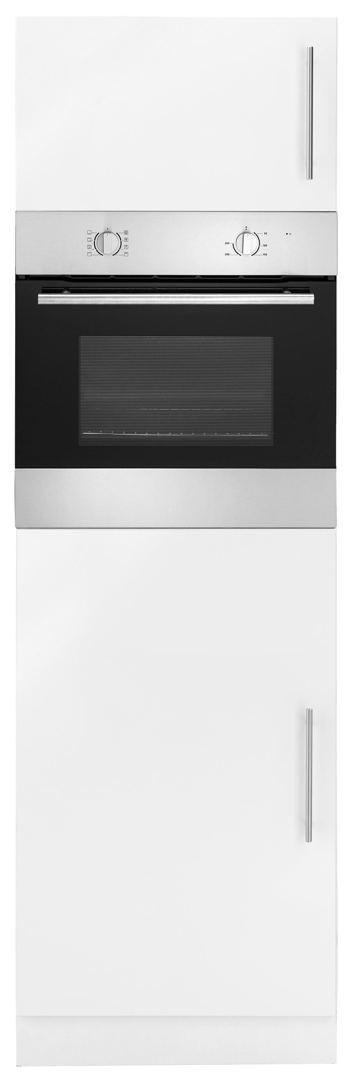 wiho Küchen Backofen/Kühlumbauschrank Cali 60 | weiß cm Weiß Weiß Glanz, Front: breit Korpus