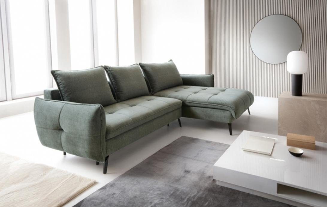 JVmoebel Ecksofa Design Sofa Eckgarnitur Ecksofa L Form Couch Grau Polster, 2 Teile, Made in Europe