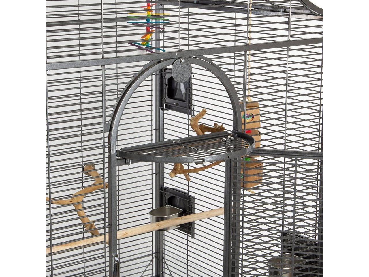 Thumbnail - Montana Cages Vogelkäfig Madeira III - Antik, Käfig, Voliere für Sittiche waagerechte Verdrahtung & Anflugklappe