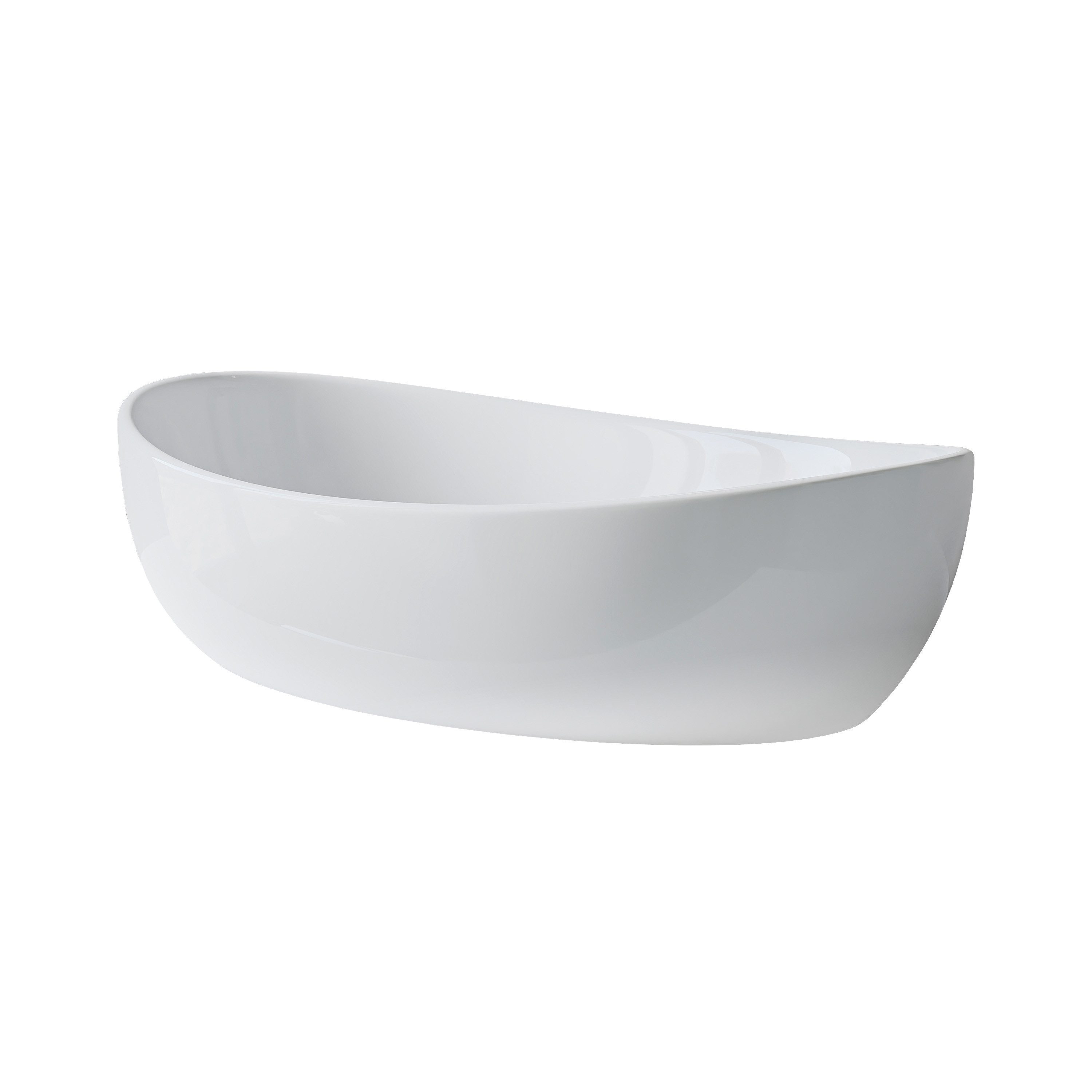 Bernstein Aufsatzwaschbecken PB2004 55cm Weiß hochglanz, Aufsatzwaschbecken oval Mineralguss hochglanz inkl Pop-up – Bild 5 von 5