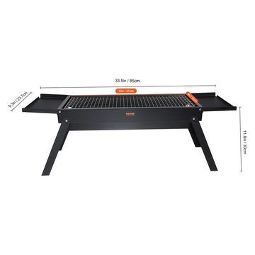 VEVOR Holzkohlegrill 57 x 22 cm, Tragbarer Picknick Campinggrill 85 x 23,7 x 30 cm Größe