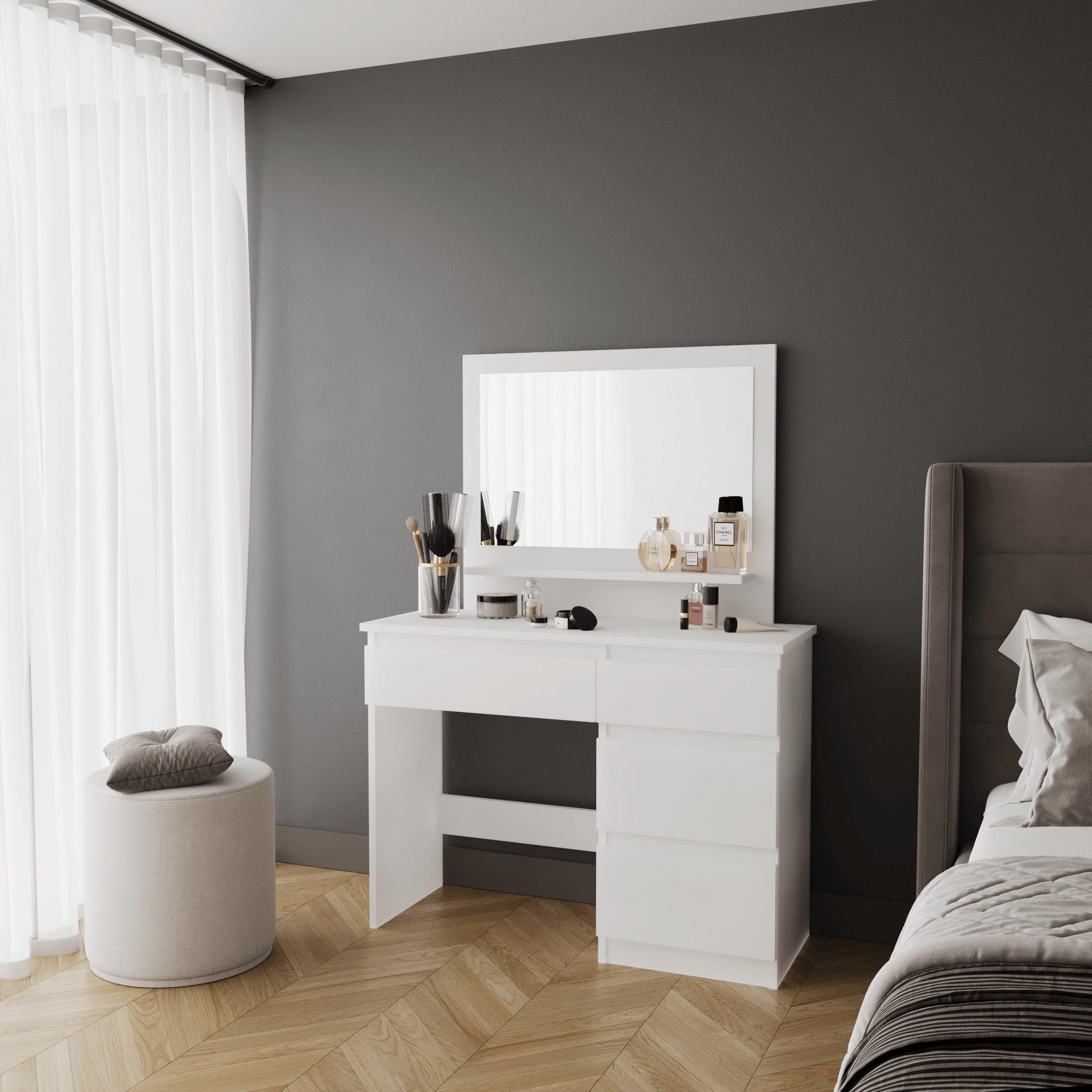 BDR Smart Home Art Schminkschrank Duru Schminktisch mit Spiegel-Schubladen günstig online kaufen