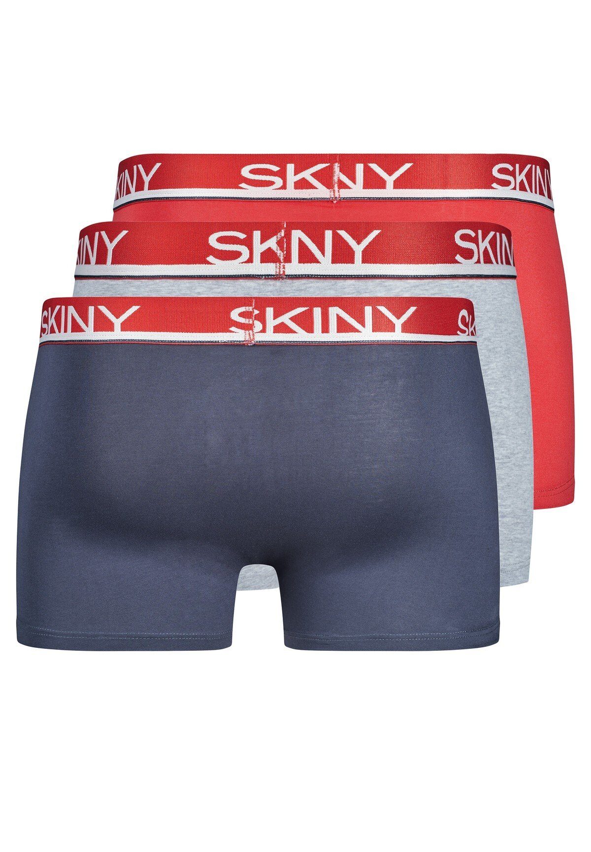 - Boxer Pants Shorts Trunks, Boxer Blau/Grau/Rot Herren Skiny 3er Pack