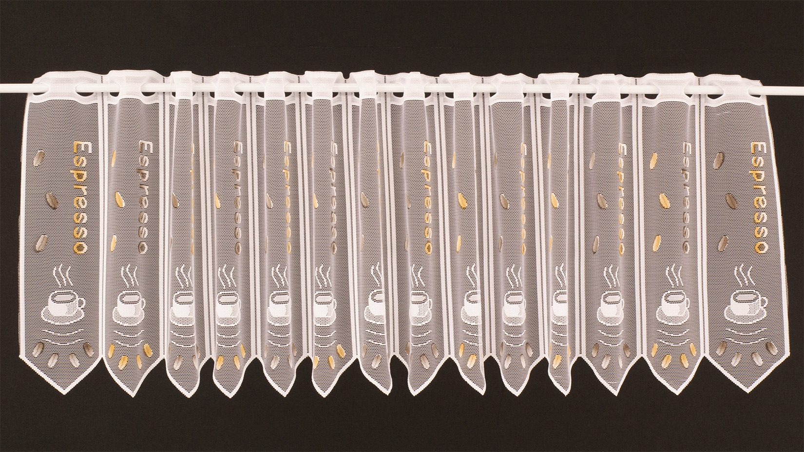 Gardinen Kranzusch Scheibengardine Espresso, Stangendurchzug, transparent, günstig online kaufen