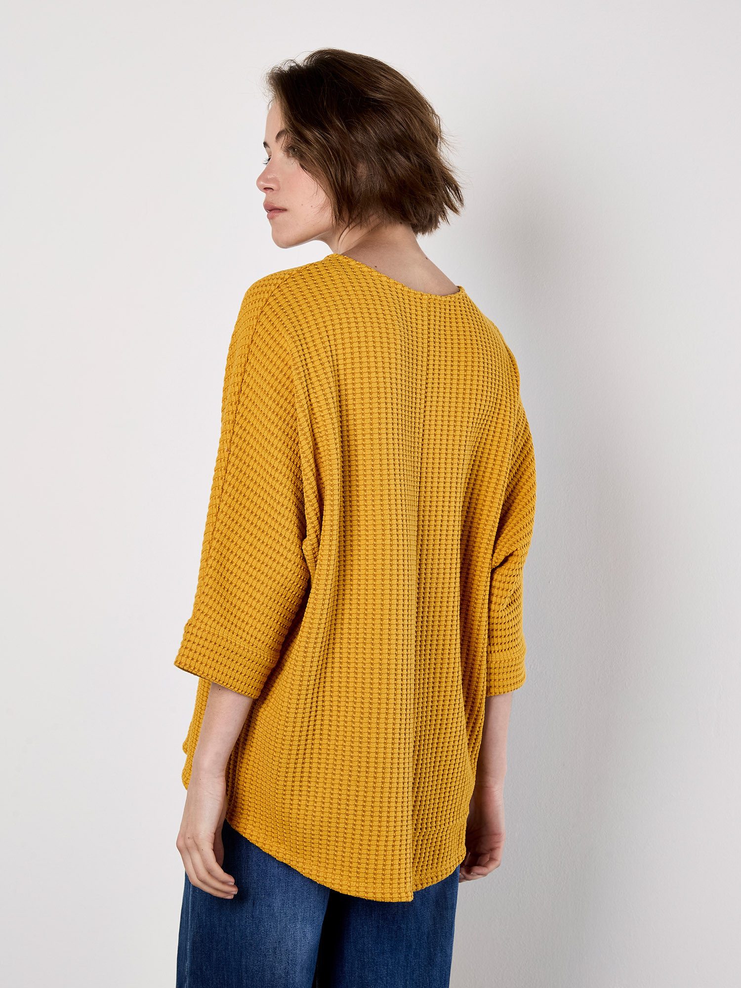 Apricot Fledermauspullover Oversized-Pullover in Waffeloptik günstig online kaufen