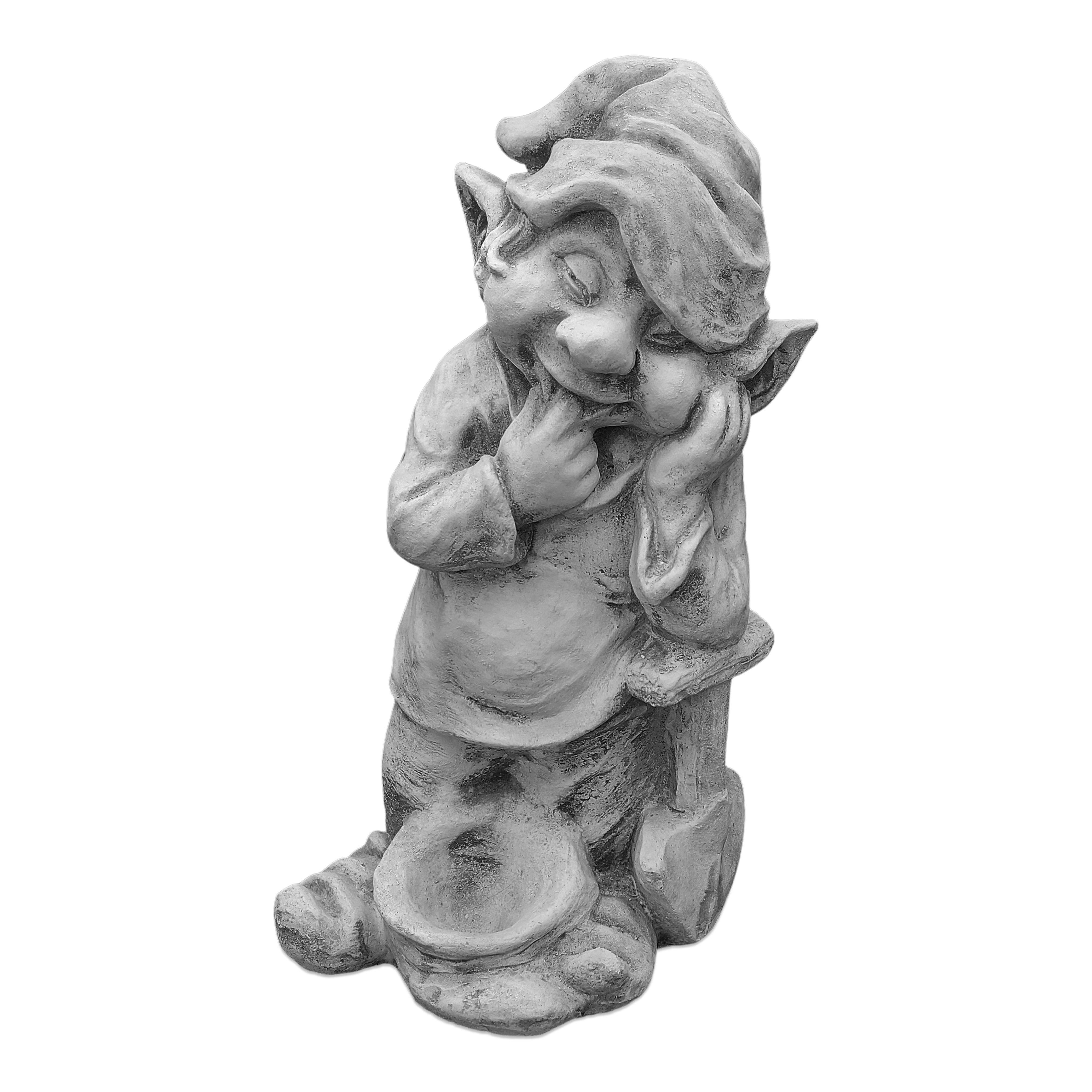 gartendekoparadies.de Gartenfigur Gnom Macht den Garten schön, Steinfigur, H. 46 cm, 12 kg, Frostsicher