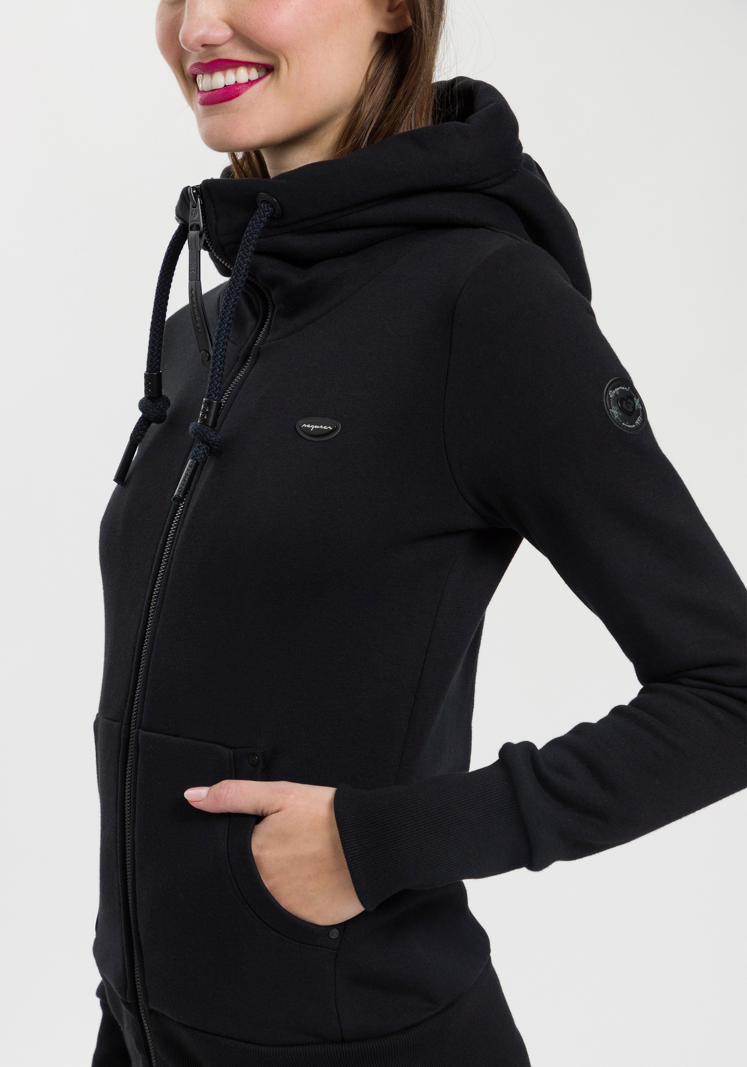 Ragwear Sweatjacke NESKA ZIP O figurbetont in melierter Optik und mit großer Kapuze – Bild 3 von 5