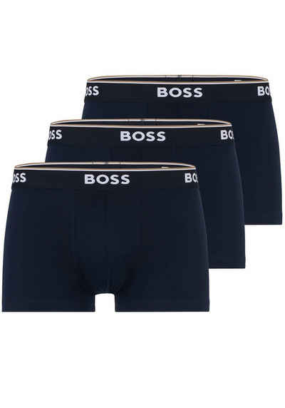 BOSS Boxer Trunk 3P (Packung, 3er-Pack) mit farblich passendem Webbund