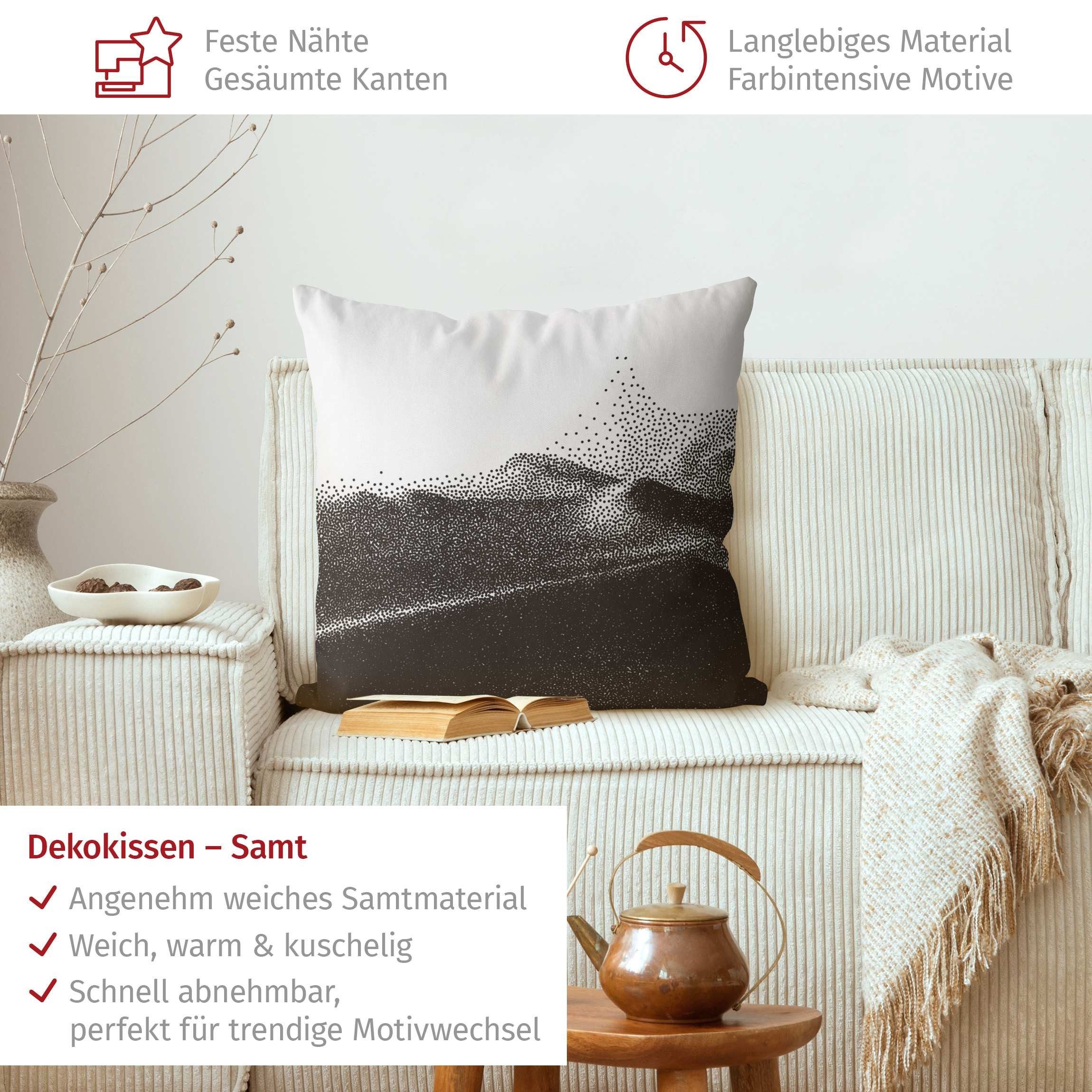 Bilderdepot24 Dekokissen drinnen Kissenhülle/ Sofakissen/ Zierkissen Kissenhülle schwarz Muster, Bezug mit / ohne Füllung Zierkissen Outdoor Sofa Bett