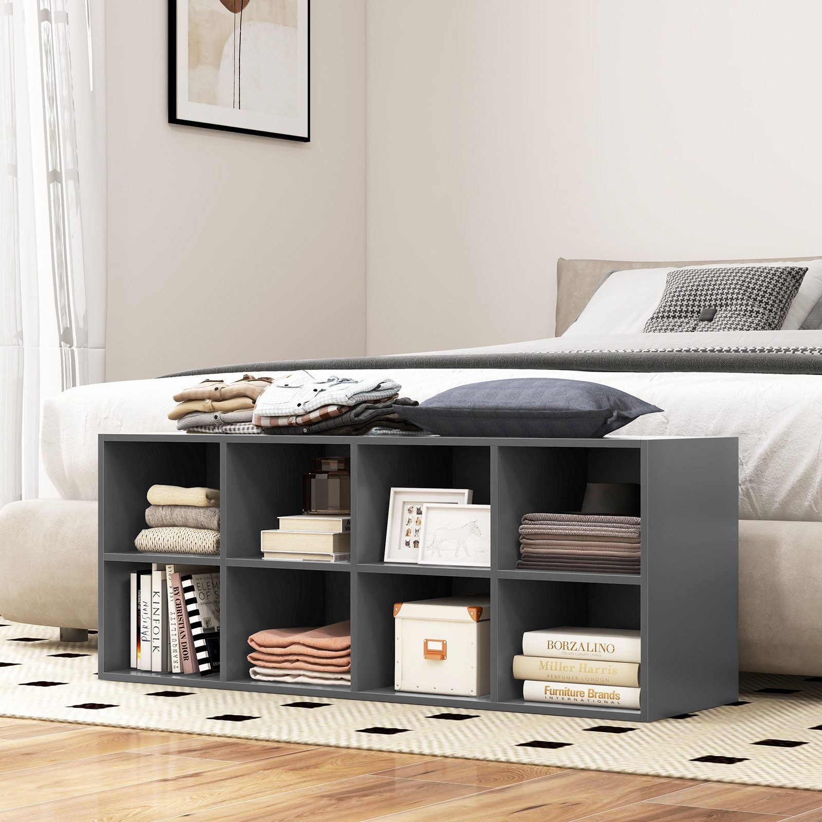 KOMFOTTEU Schuhbank, mit 8 Fächern, 3-stufige Sitzbank bis zu 230kg günstig online kaufen