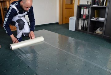 Scorprotect® Malervlies Abdeckfolie selbstklebend Teppichschutzfolie für weiche Unterböden 0,7 m x 60 m